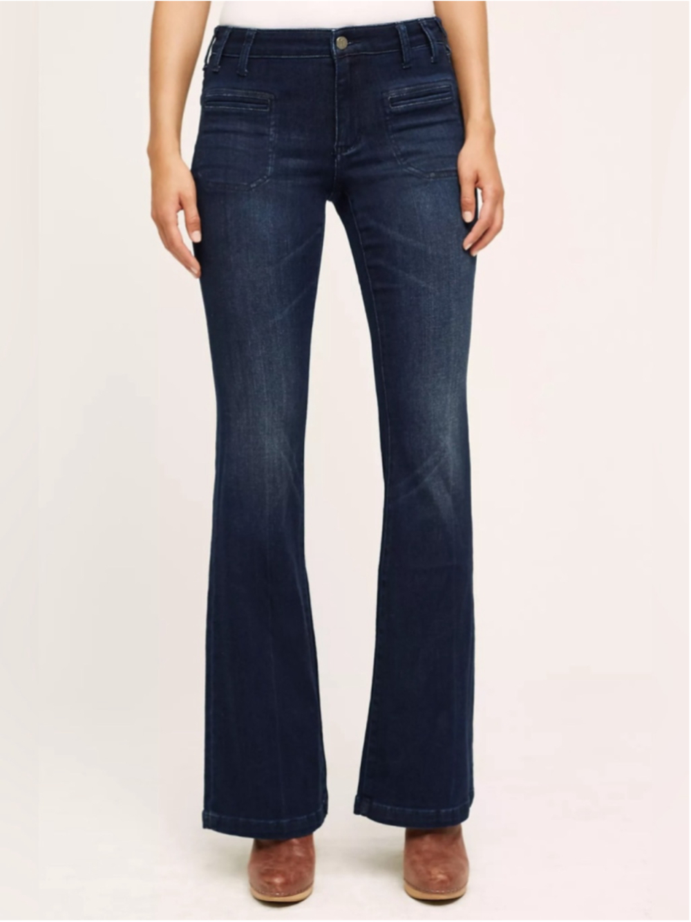 Anthropologie Pilcro Script High-Rise Flare Jeans stretch boho festival sz 26